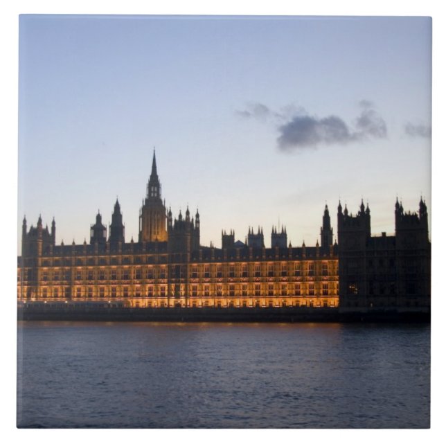 Big Ben and the Houses of Parliament in the city Tile (Front)