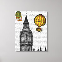 Big Ben and Vintage Hot Air Balloons