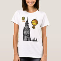 Big Ben and Vintage Hot Air Balloons