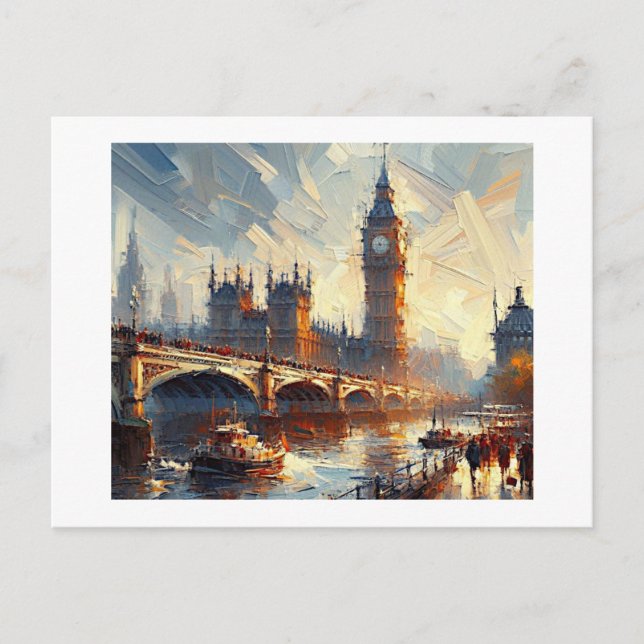 Big Ben, Bridge UK Postcard (Front)