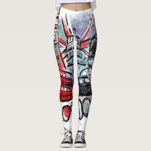 big ben bus london landmark leggings