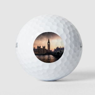 Big Ben by River Thames in London Golf Balls