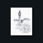 Big Ben Canvas Print<br><div class="desc">© Avery Tillmon / Wild Apple.  A black and white illustration of the Big Ben.</div>