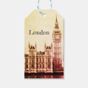 Big Ben Clock & London, Westminster / vintage UK Gift Tags