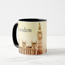 Big Ben Clock & London, Westminster / vintage UK
