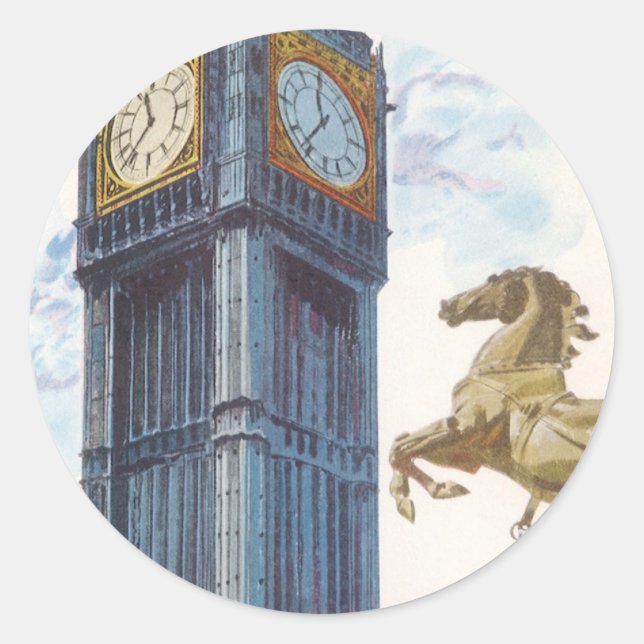 Big Ben Clock Tower at the Palace of Westminster Classic Round Sticker (Front)