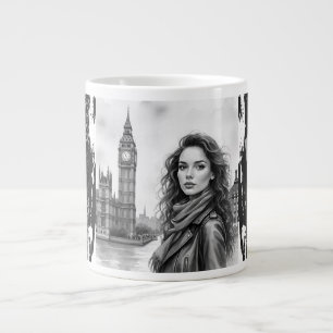 Big Ben Clock Tower, Enjoying Time in London Large Coffee Mug