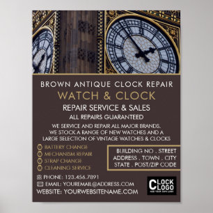 Big Ben Clock Tower, Horologist Advertising Poster
