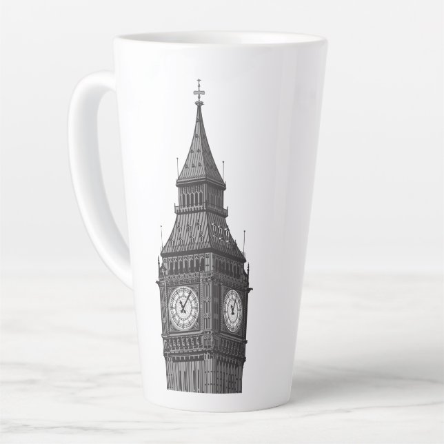 Big Ben Clock Tower London England Latte Mug (Left Angle)
