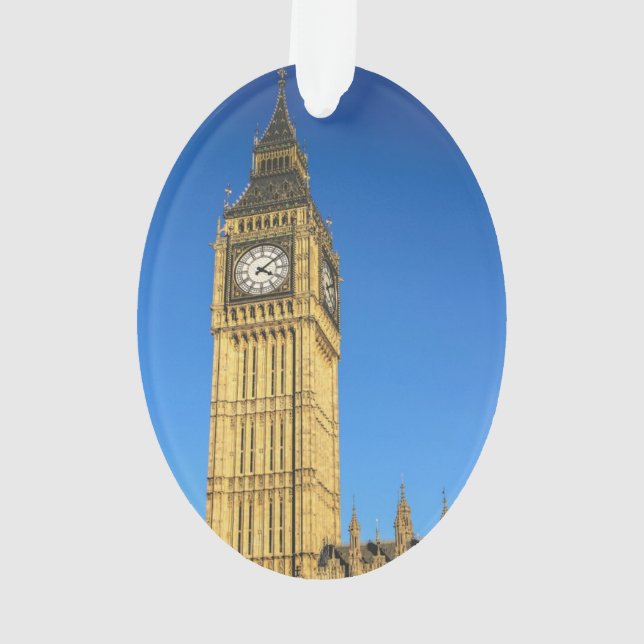 Big Ben clock tower, London Ornament (Back)