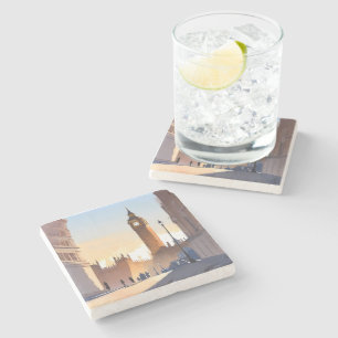 Big Ben Clocktower London England UK Stone Coaster