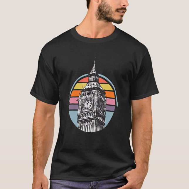Big Ben From London In England Skyline Westminster T-Shirt (Front)