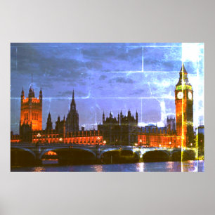 Big Ben, Houses of Parliament, London, at night Poster