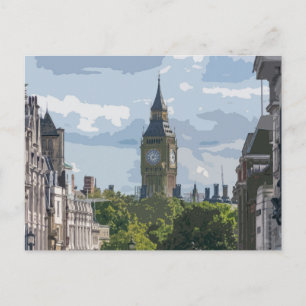 Big Ben in the distance view postcard