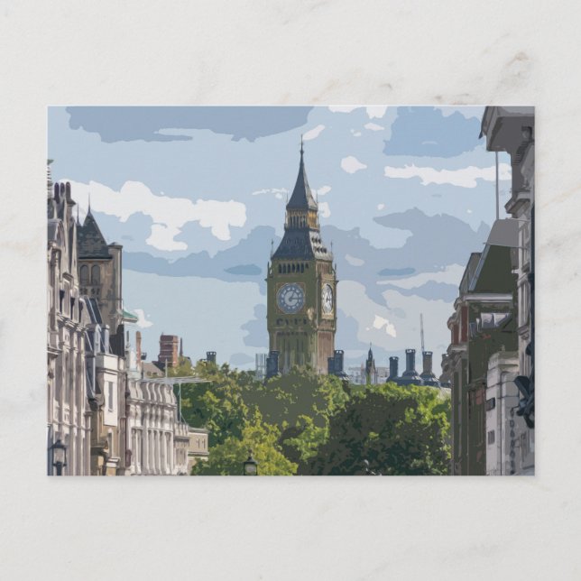 Big Ben in the distance view postcard (Front)