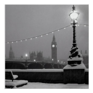 Big Ben in the Snow – London Poster