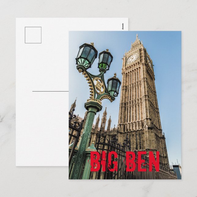 Big Ben in Westminster London gift Holiday Postcard (Front/Back)