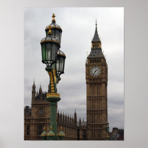 Big Ben - Lampposts - London Poster
