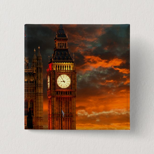 BIG BEN LONDON 15 CM SQUARE BADGE (Front)