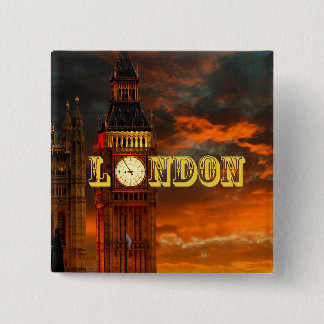 BIG BEN LONDON 15 CM SQUARE BADGE