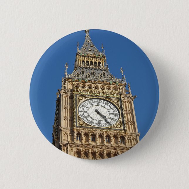 Big Ben London 6 Cm Round Badge (Front)