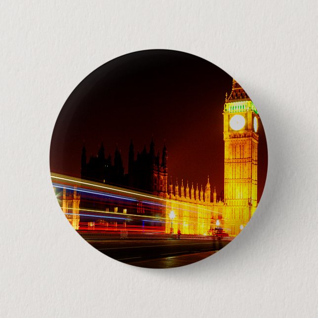 Big Ben, London 6 Cm Round Badge (Front)