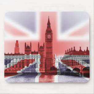 Big Ben London and Union Jack flag Mouse Mat