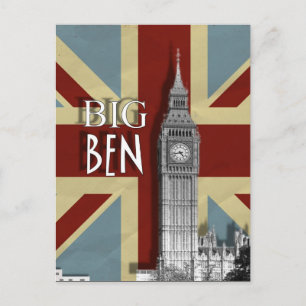 Big Ben London British Union Jack Picture Postcard