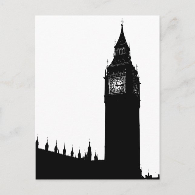 Big Ben London England silhouette graphic Postcard (Front)