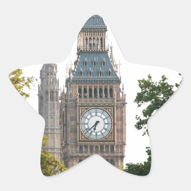 Big Ben London England Star Sticker (Front)