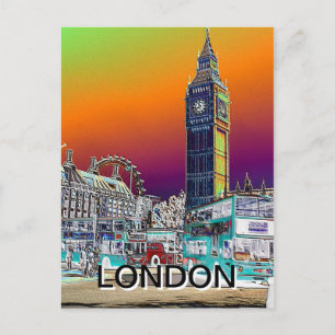 Big Ben London Eye Westminster UK postcard