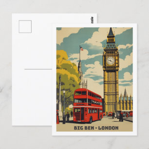 Big Ben London Famous Vintage Travel Place Postcard