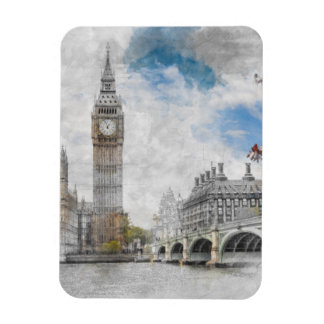 Big Ben London Magnet Watercolor British Souvenir
