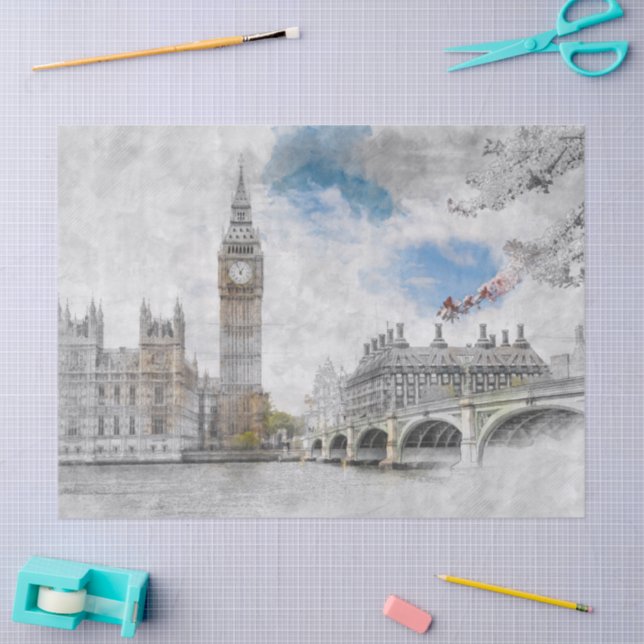 Big Ben London Tissue Paper – UK Souvenir Gift  (Craft)