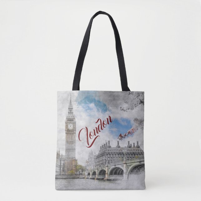 Big Ben London Tote Bag – Vintage UK Travel  (Front)