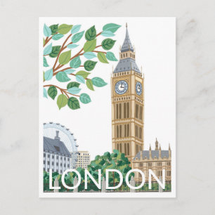 Big Ben London Travel Illustration Postcard