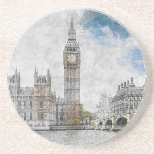 Big Ben London United Kingdom Coaster – Elegant  (Front)
