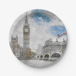 Big Ben, London, United Kingdom Paper Plate
