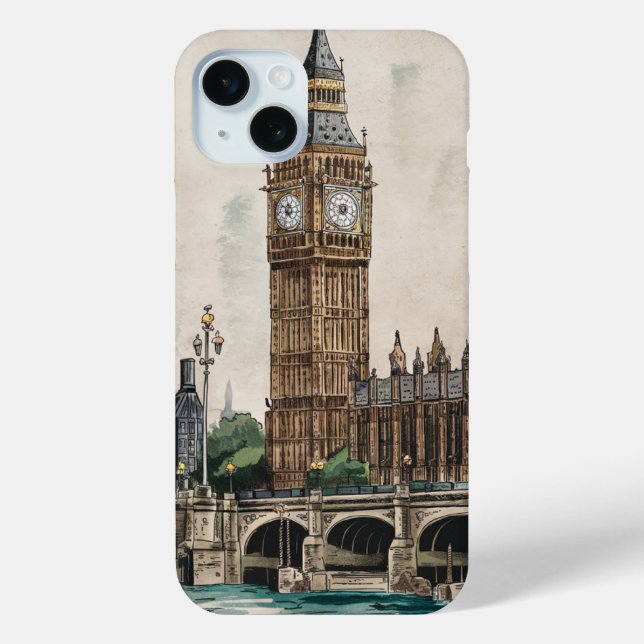Big Ben London Vintage Case-Mate iPhone Case (Back)