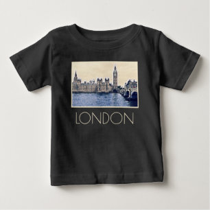 Big Ben London Watercolor art Baby T-Shirt