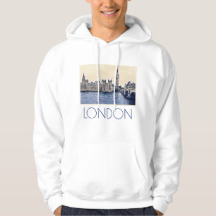 Big Ben London Watercolor art Hoodie