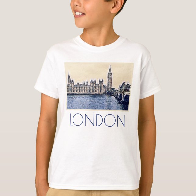 Big Ben London Watercolor art T-Shirt (Front)