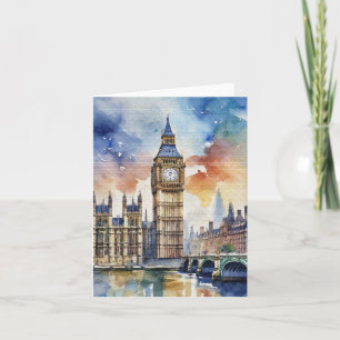 Big Ben London Watercolor Stationery Card
