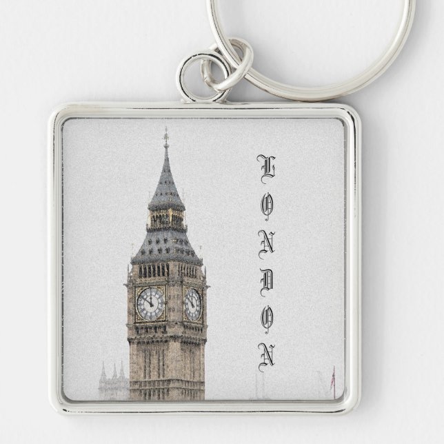 Big Ben London (Watercolour) Key Ring (Front)