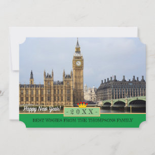 Big Ben London, Westminster & Happy New Year! Card