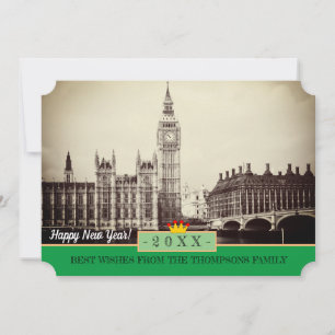 Big Ben London, Westminster & Happy New Year! Card