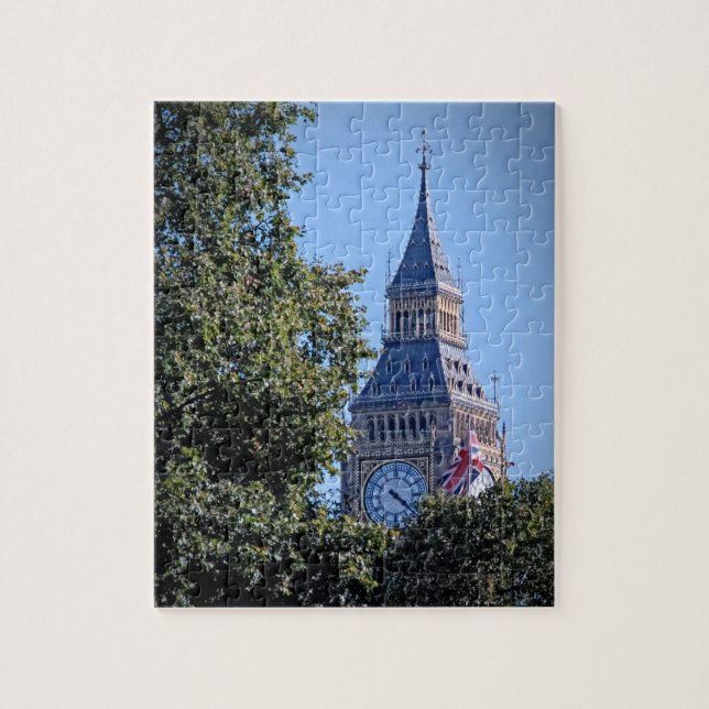 Big Ben Peeks Through the Trees - 8x10 - 110 pc Jigsaw Puzzle (Vertical)