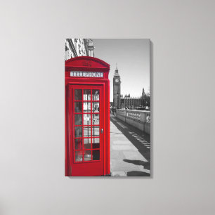 Big Ben Red Telephone box Canvas Print