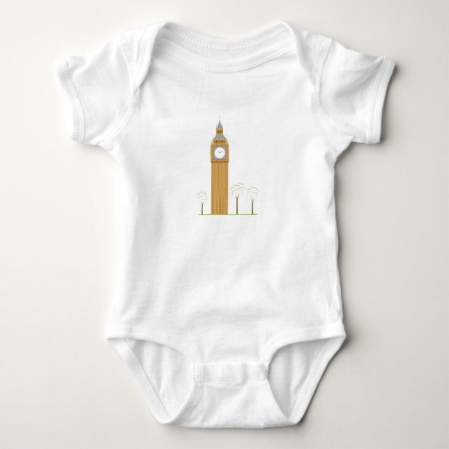 Big Ben Tower Baby Bodysuit (Front)