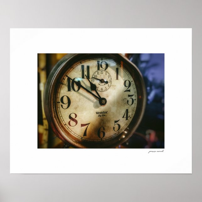 Big Ben Vintage Clock Poster Print (Front)